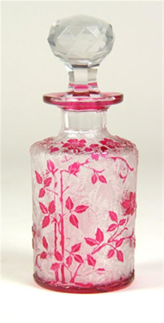 Appraisal: Baccarat Acid Etched Cameo Perfume Bottle Circa - Pink cameo