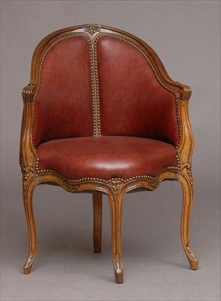 Appraisal: Louis XV-Style Carved Walnut Fauteuil de Cabinet x in