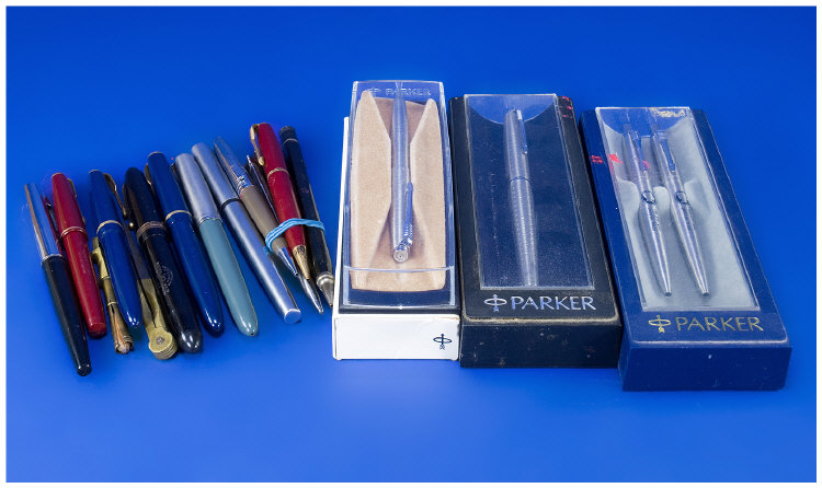 Appraisal: Mixed Lot Of Pens Pencils To include Parker Parker Slimfold