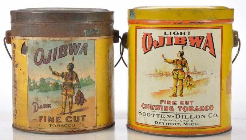 Appraisal: Lot of Ojibwa Tobacco Pails Description Lot includes Ojibwa Fine