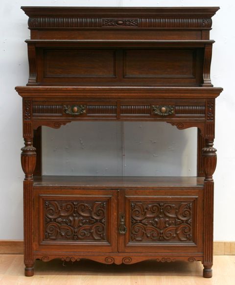 Appraisal: A late Victorian oak buffet cm wide cm deep cm