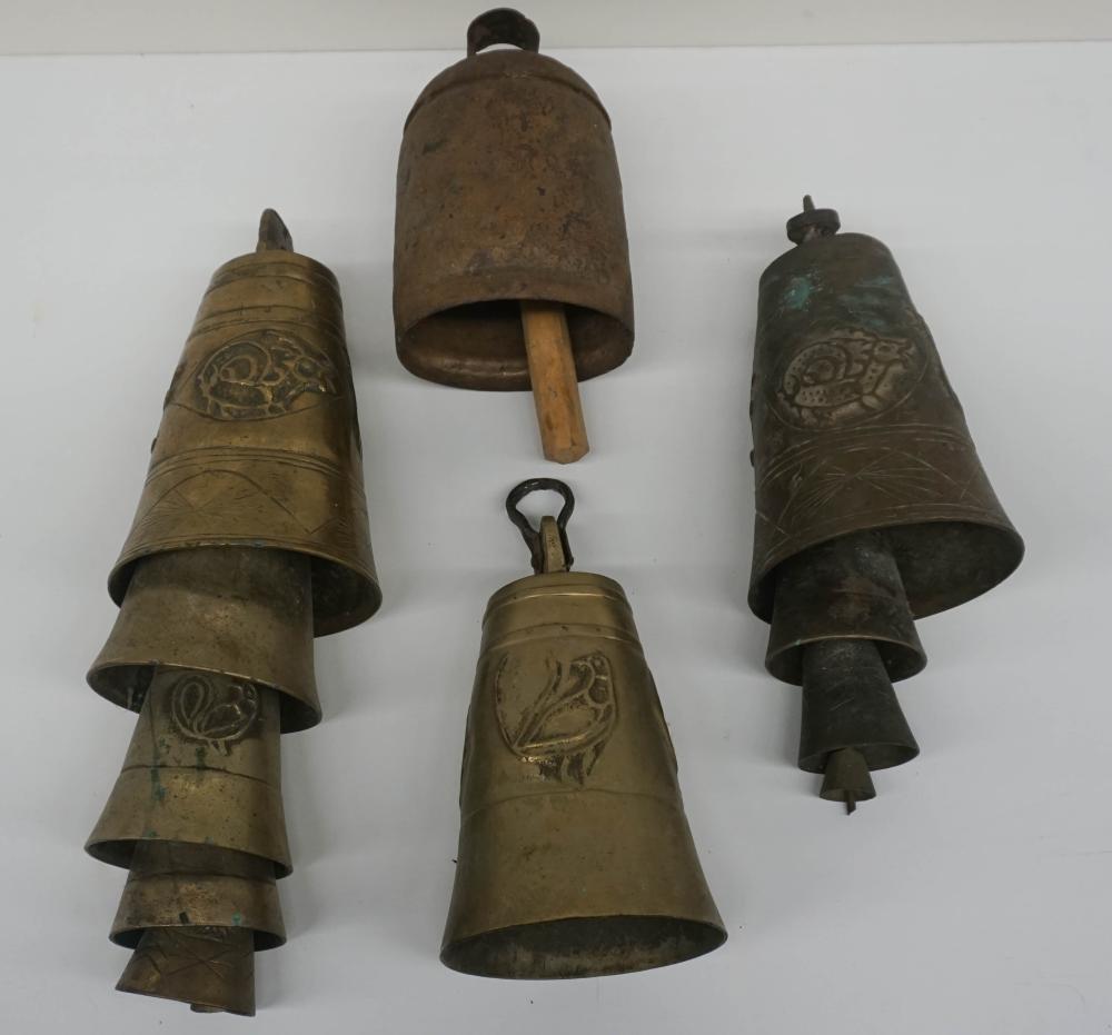 Appraisal: GROUP OF SOUTHEAST ASIAN BRASS AND OTHER METAL CEREMONIAL BELLS