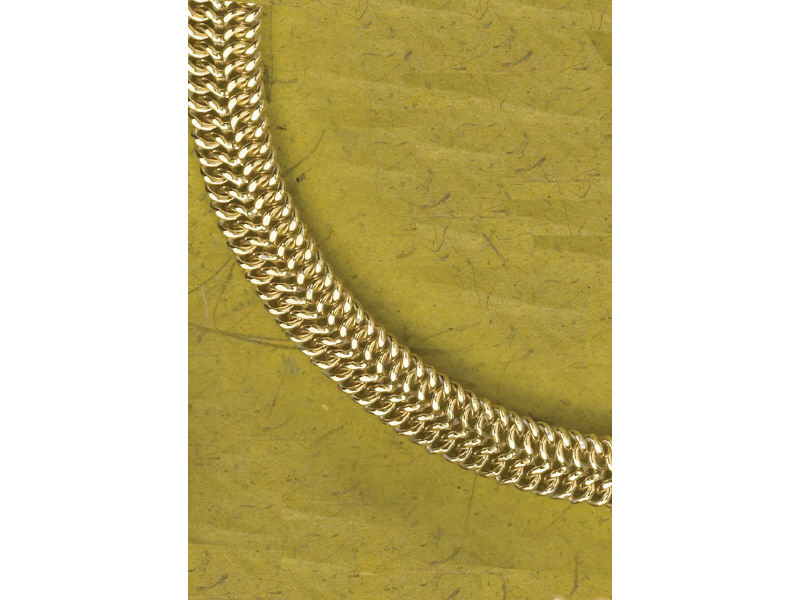 Appraisal: K YELLOW GOLD COLLAR herringbone link fifteen inch length Weight