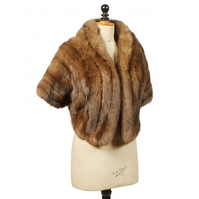 Appraisal: Brown Mink Shawl with a label for Mouratidis the linng