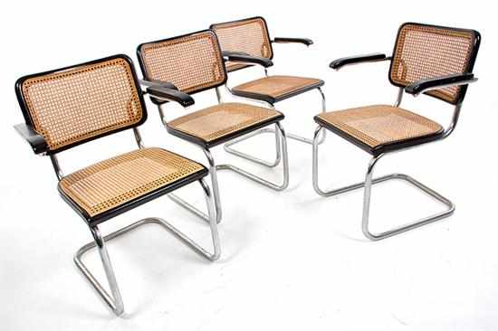 Appraisal: Set of four cantilever Cesca chairs by Thonet designed by