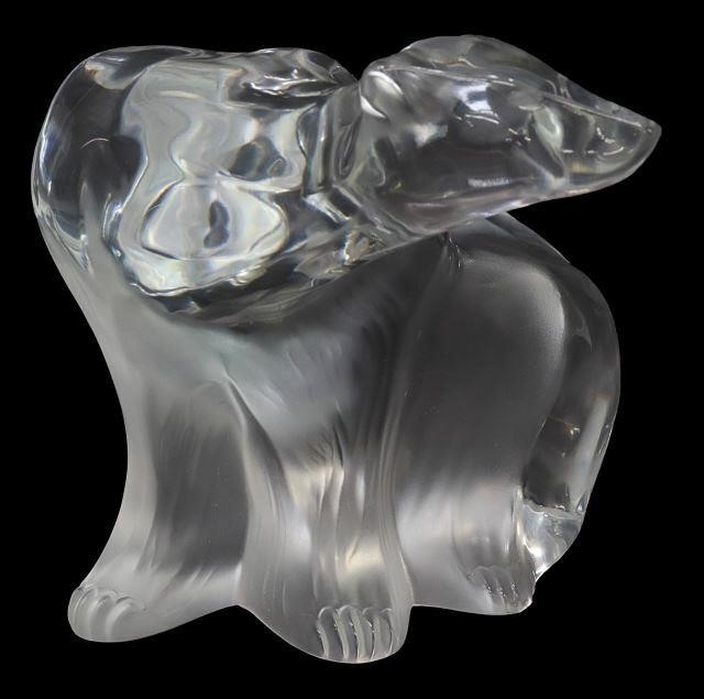 Appraisal: French Lalique art glass figure Polar Bear modeled as seated