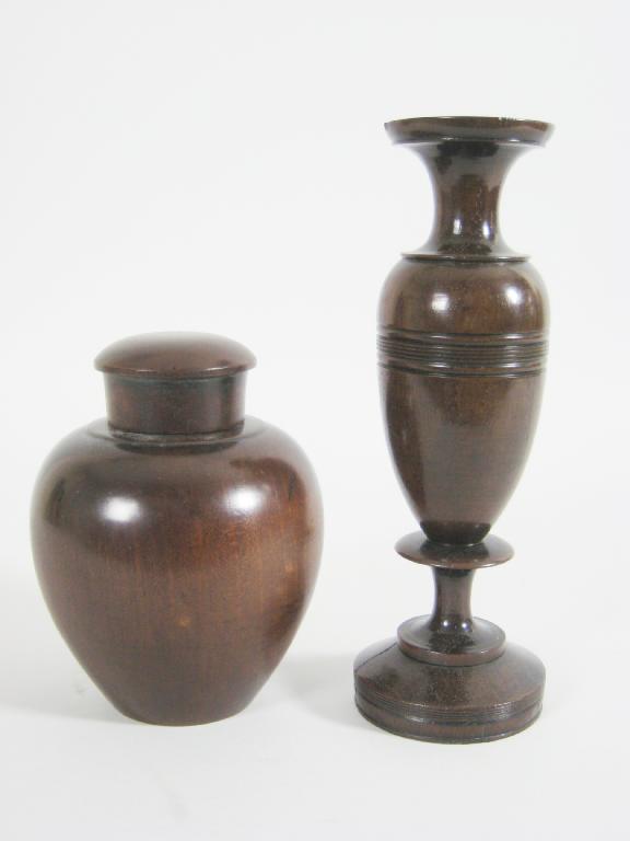 Appraisal: A turned wooden Ginger Jar and Cover in and a