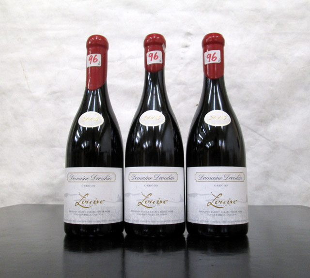 Appraisal: SIX BOTTLES OF DOMAINE DROUHIN LOUISE PINOT NOIR and Drouhin