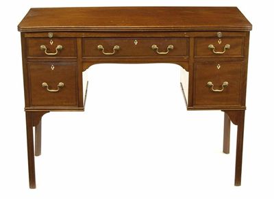 Appraisal: A mahogany dressing table in George III style the serpentine