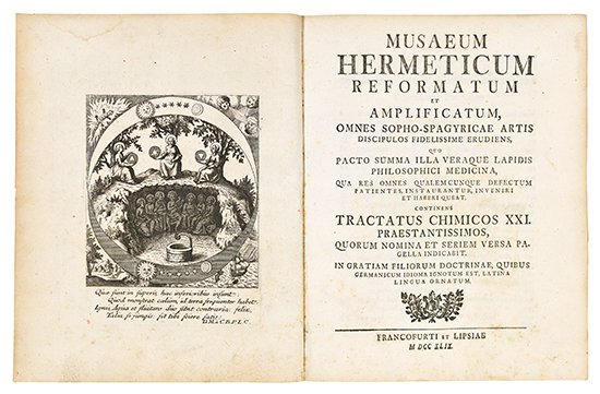 Appraisal: MUSAEUM HERMETICUM reformatum et amplificatum engraved text illustrations lacks the