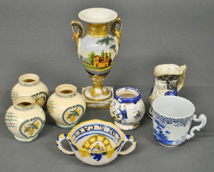 Appraisal: - Eight pieces of porcelain and ceramic to incl small