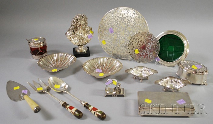 Appraisal: Group of Silver Plated and Sterling Table and Decorative Items