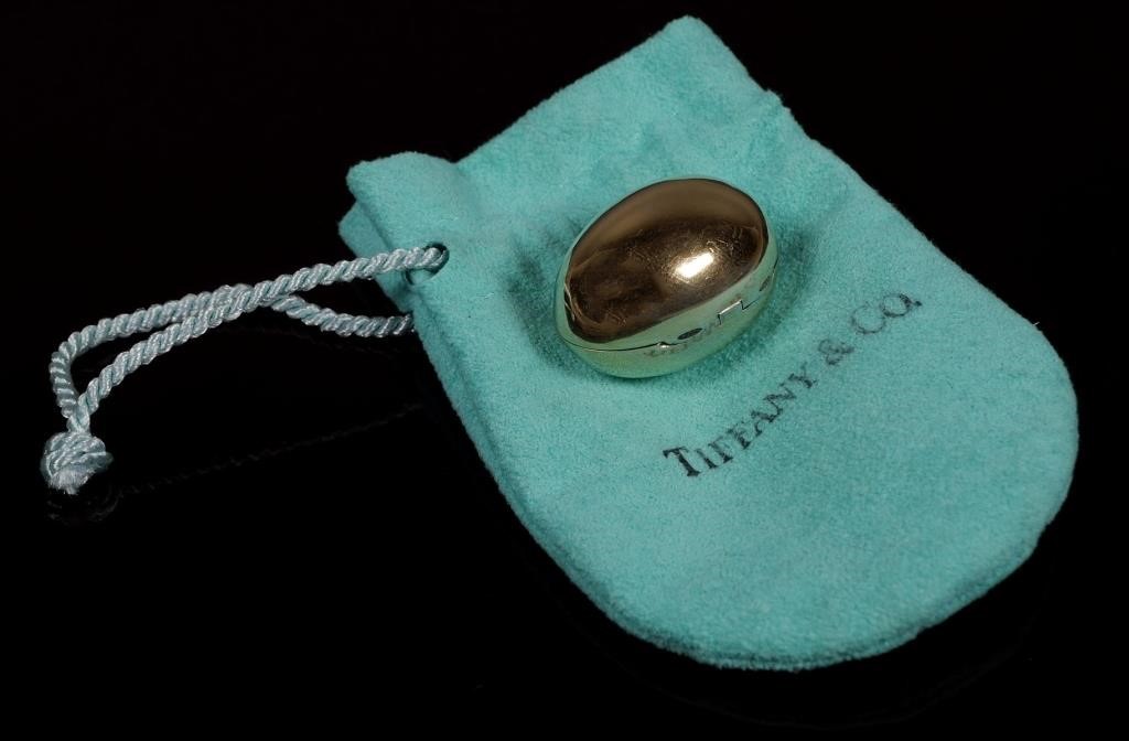 Appraisal: Sterling Tiffany Co sterling silver egg shaped pill or trinket