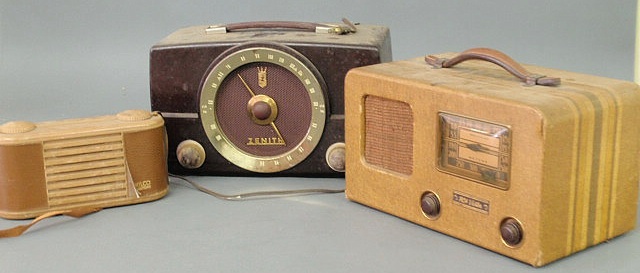 Appraisal: Three radios- RCA Victor x x Philco Transitone x x