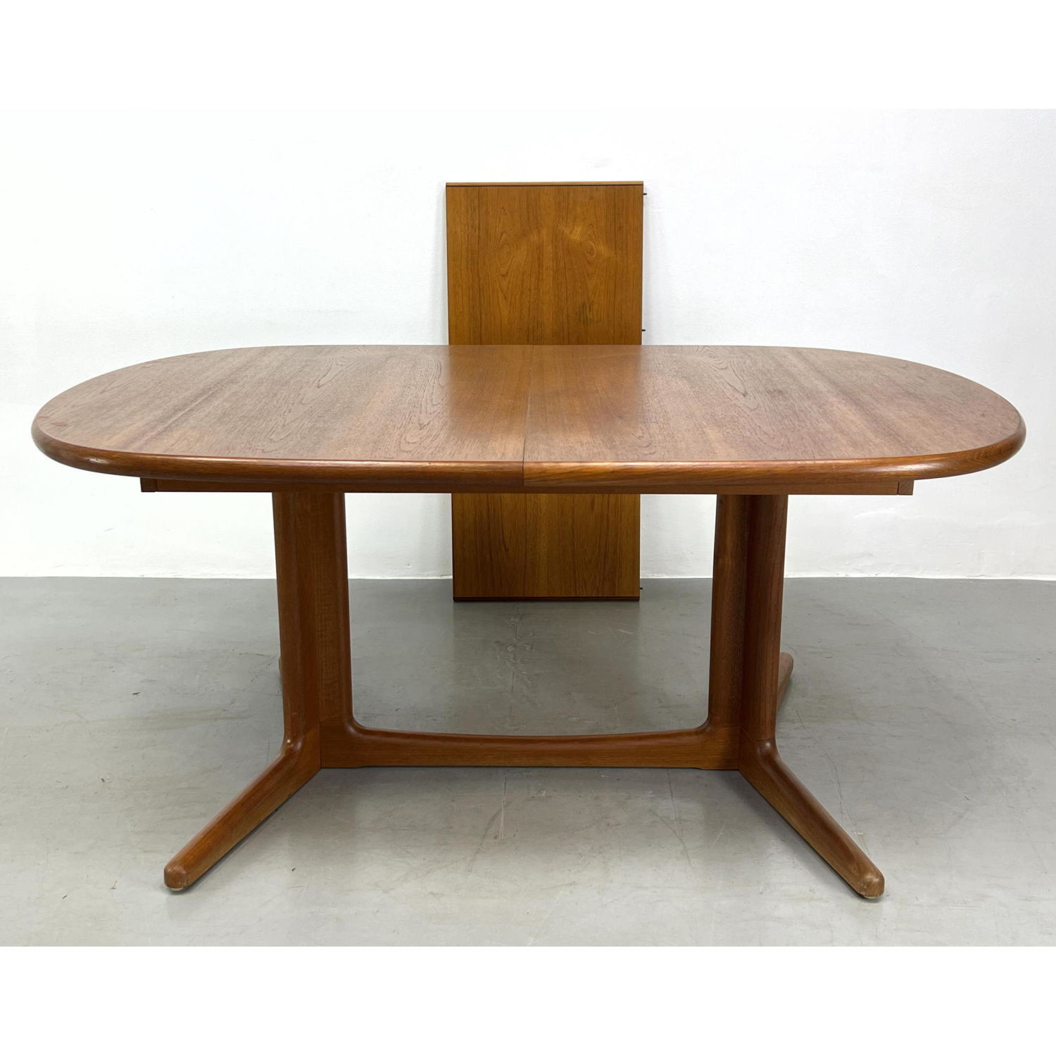 Appraisal: Danish Modern Teak Dining table with trestle base Includes -