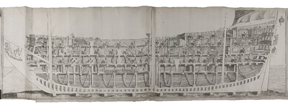 Appraisal: CROSS SECTION OF A BRITISH -GUN SHIP OF THE LINE