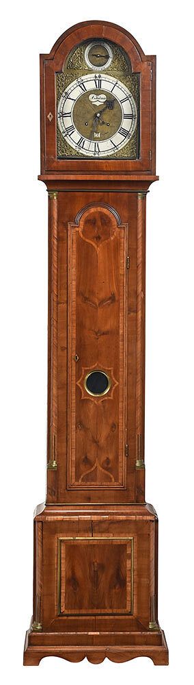 Appraisal: Continental Baroque Inlaid Tall Case Clock th century dial signed