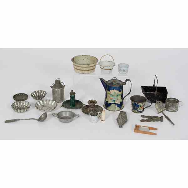 Appraisal: Child's Miniature Tin Tablewares An assembled group of child's miniature