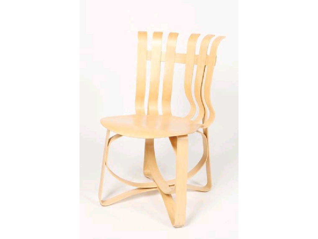 Appraisal: FRANK GEHRY A HAT TRICK SIDE CHAIR stamped to the