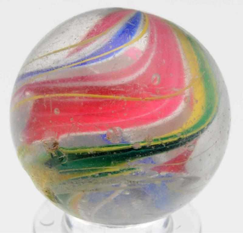 Appraisal: End of Cane Divided Core Swirl Marble Hand faceted marble