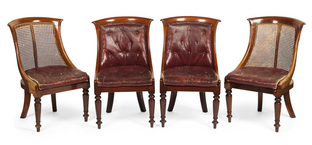 Appraisal: SUITE OF FOUR WILLIAM IV MAHOGANY SIDE CHAIRS CIRCA two