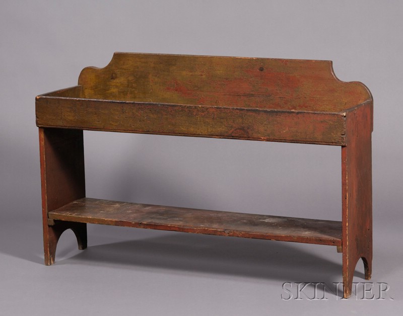 Appraisal: Painted Dry Sink Bucket Bench America early th century with