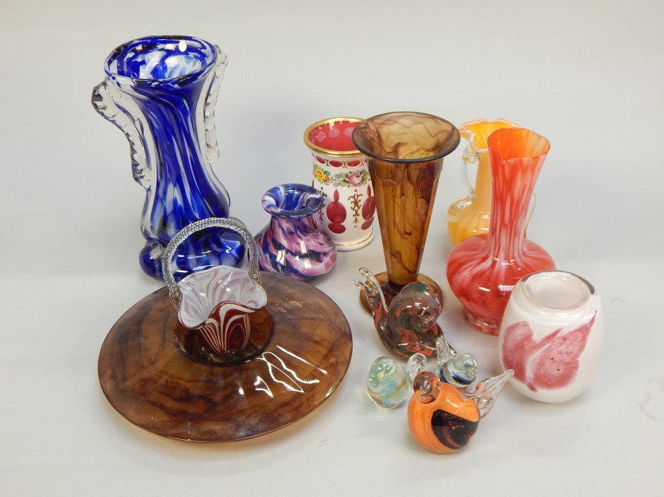 Appraisal: A collection of glass to include a Bohemian style vase