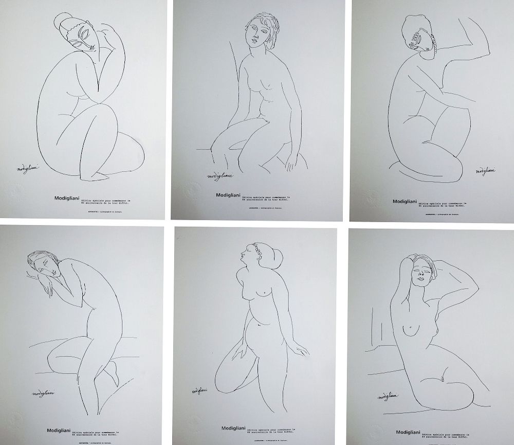 Appraisal: After Amedeo Modigliani Eiffel Tower Lithographs After Amedeo Modigliani set