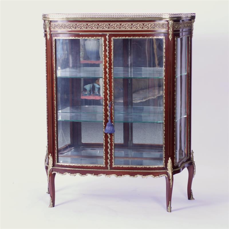 Appraisal: French Louis XV mirrored dore bronze ormolu mounted lighted vitrine