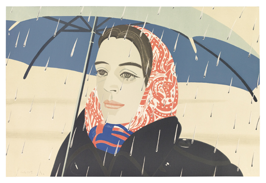 Appraisal: ALEX KATZ The Blue Umbrella Color lithograph - x mm