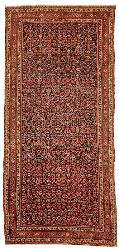 Appraisal: Malayer Gallery Rug early to mid th century navy ground