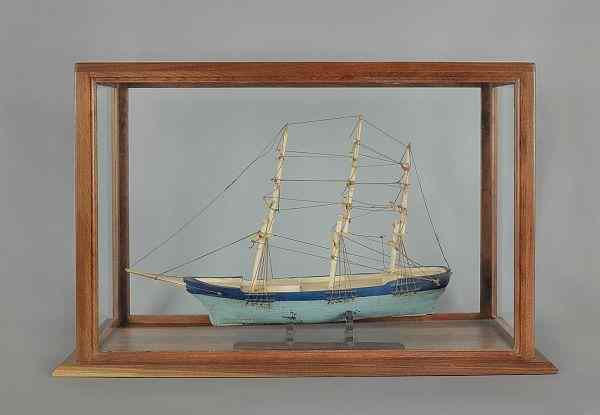 Appraisal: Carved and painted ship model early th c with a