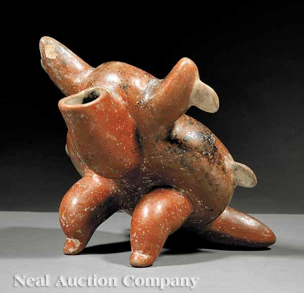 Appraisal: A Colima Painted and Polished Earthenware Zoomorphic Vessel c B