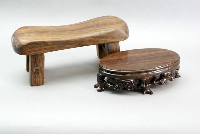 Appraisal: Blackwood foot stool and another blackwood stand