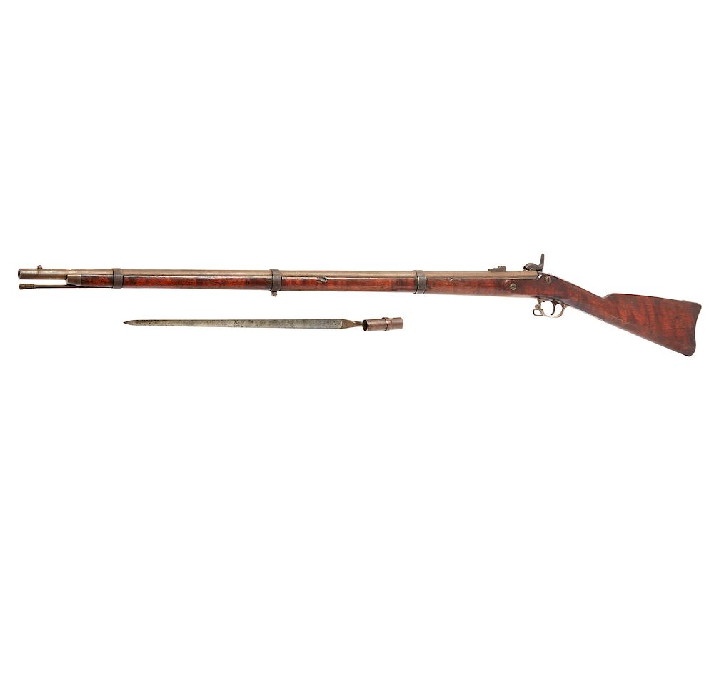 Appraisal: Harper's Ferry Rifle and Bayonet Iron mounted U S Model