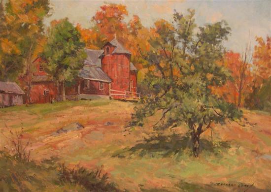 Appraisal: Bernard Corey Massachusetts - oil on artist board pastoral landscape