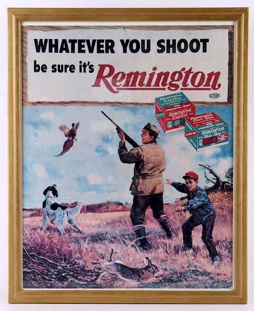 Appraisal: Framed Original Remington Advertising Poster For your consideration is this