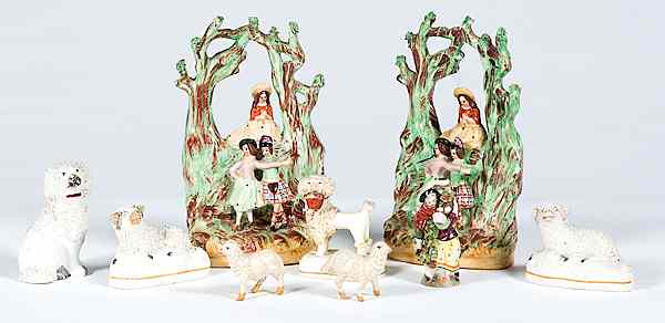 Appraisal: Two Staffordshire Figurines Plus English th century an assembled group