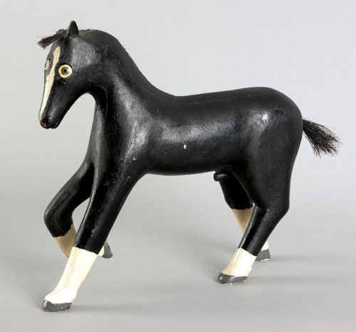 Appraisal: Joseph Gregory carved horse with horse hair mane and tail