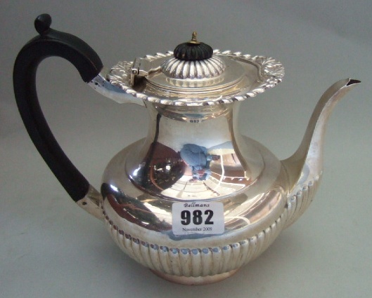 Appraisal: A late Victorian silver coffee pot of baluster form with