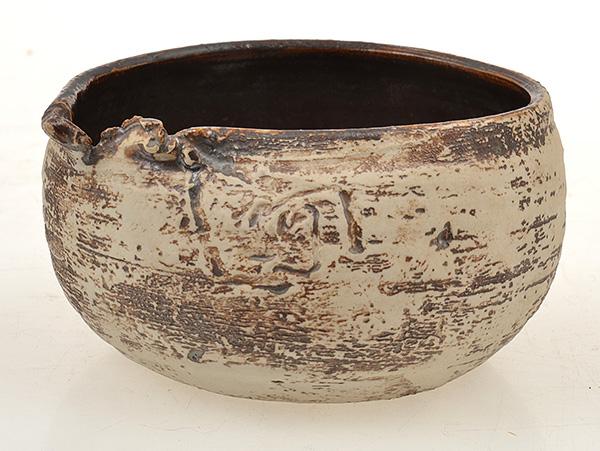 Appraisal: JOHN GILBERT HAND CRAFTED ABSTRACT BOWL WITH EXTERNAL INCISED DECORATION