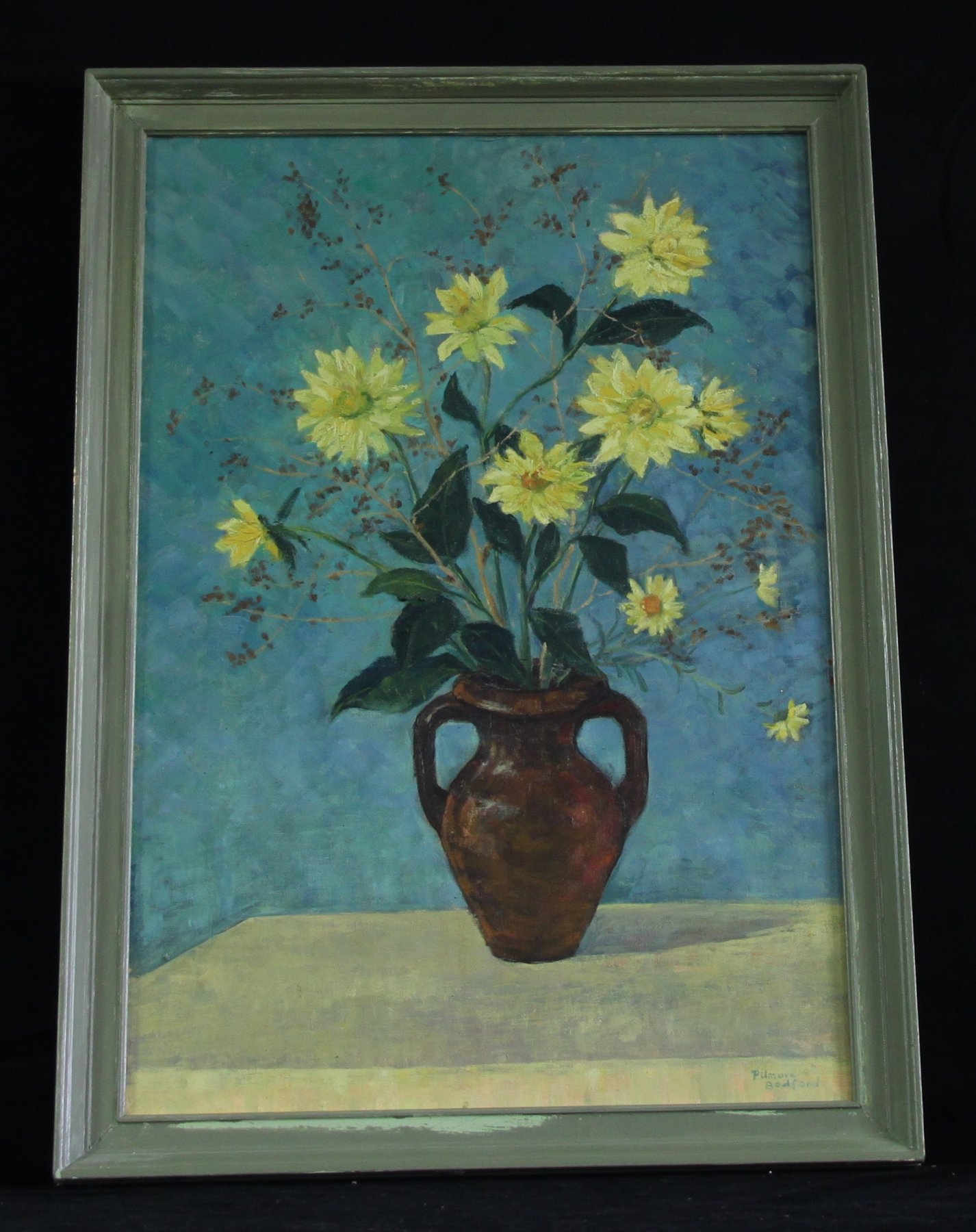 Appraisal: Pilmore Bedford Still Life with Flowers oil on canvas ''