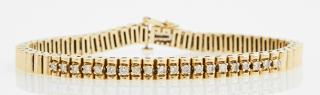 Appraisal: K Yellow Gold Link Bracelet mid th c the tw