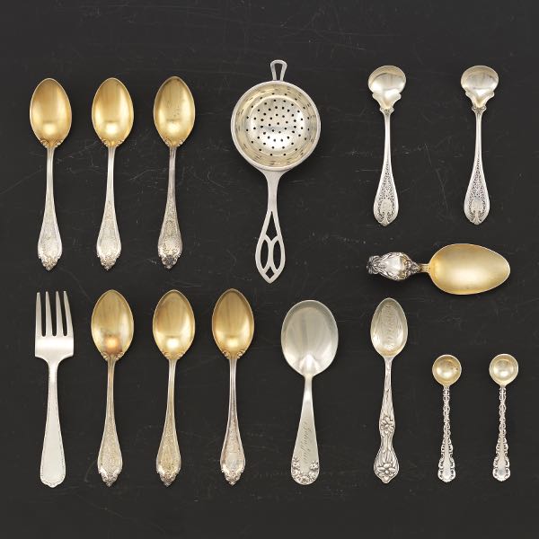 Appraisal: ASSORTED SMALL STERLING SPOONS Grouping of various spoons including Reed