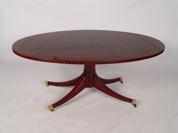 Appraisal: OVAL INLAID MAHOGANY COFFEE TABLE '' h x '' x