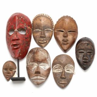 Appraisal: Liberia or Ivory Coast Seven Dan Passport Masks carved wood