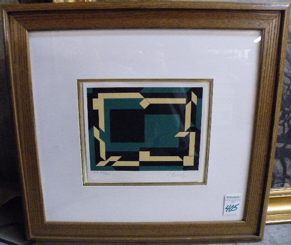 Appraisal: VICTOR VASARELY SERIGRAPH in color Hungarian French - titled Hokkaido