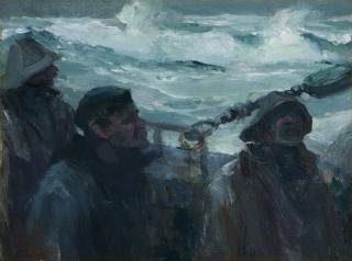 Appraisal: Armin Carl Hansen N A ''Storm'' three fishermen braving the