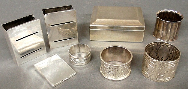 Appraisal: - Group of sterling silver to incl a pair of