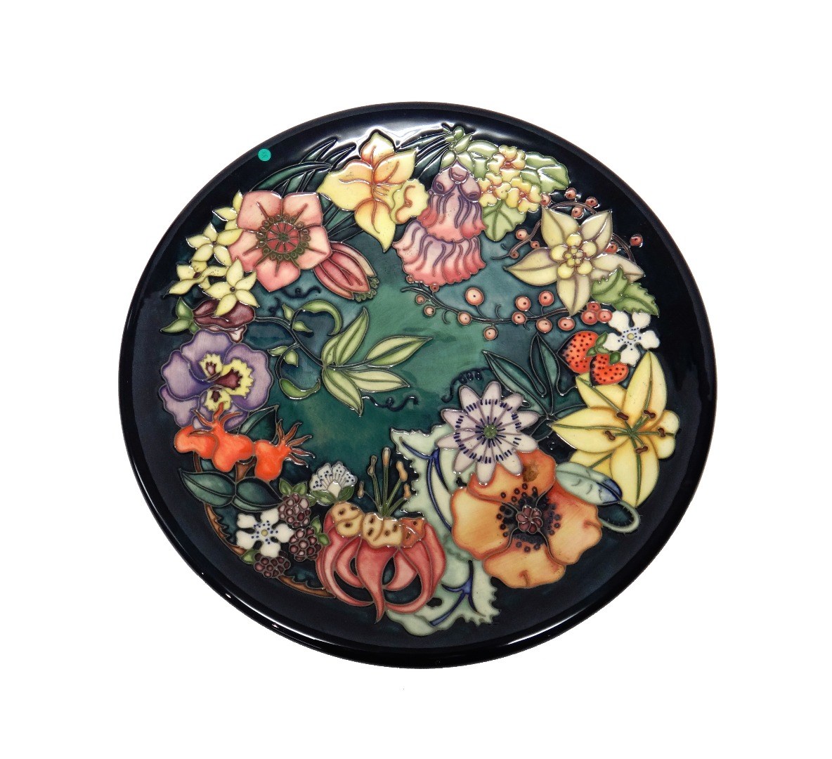 Appraisal: A Moorcroft 'Wild Flowers' charger by Rachel Bishop circa green